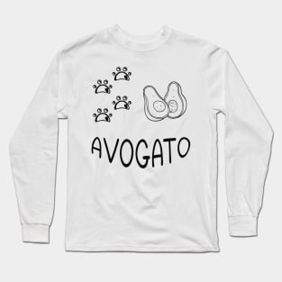 funny meow avogato cat Long Sleeve T-Shirt